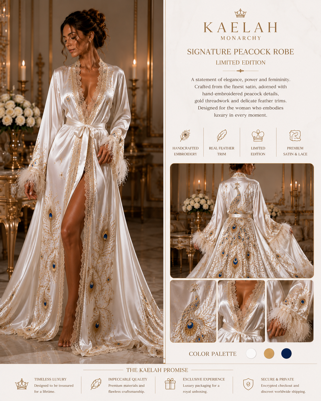PRINCESS FEATHER TRIM ROBE