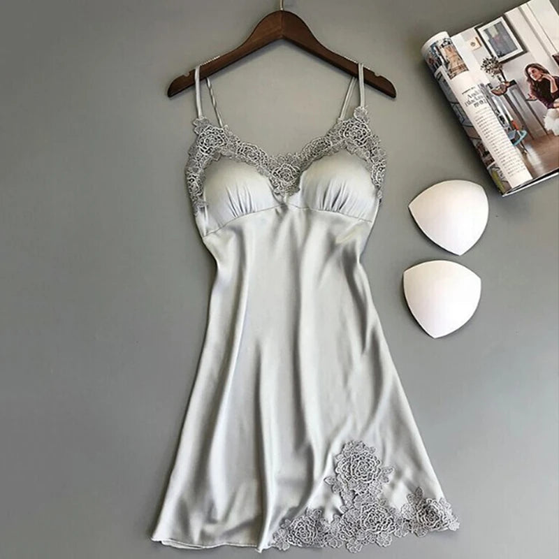 KAELAH Lingerie Silk Suspender Nightdress Ladies Spring And Summer Ice Silk Thin