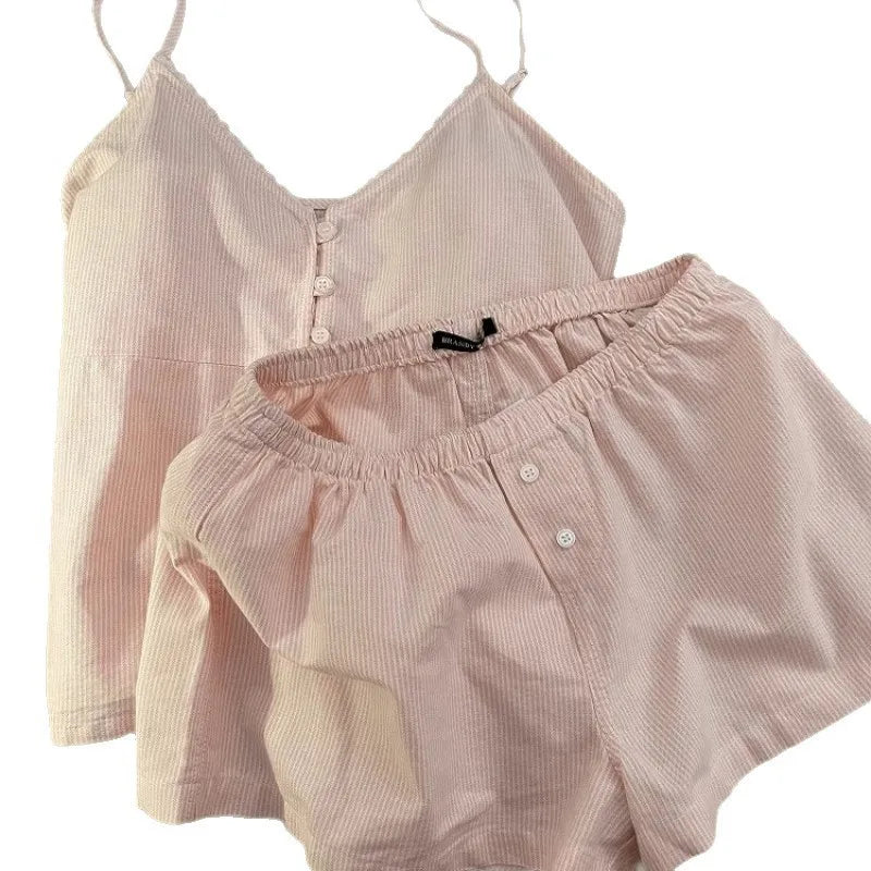 KAELAH New Cotton Sleepwear Women's Summer Short Sleeved Shorts Cute