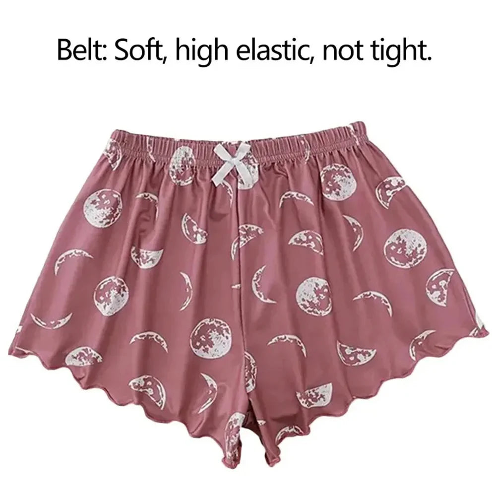KAELAH Set Sports Camisole And Shorts Pink Moon And Planet Print