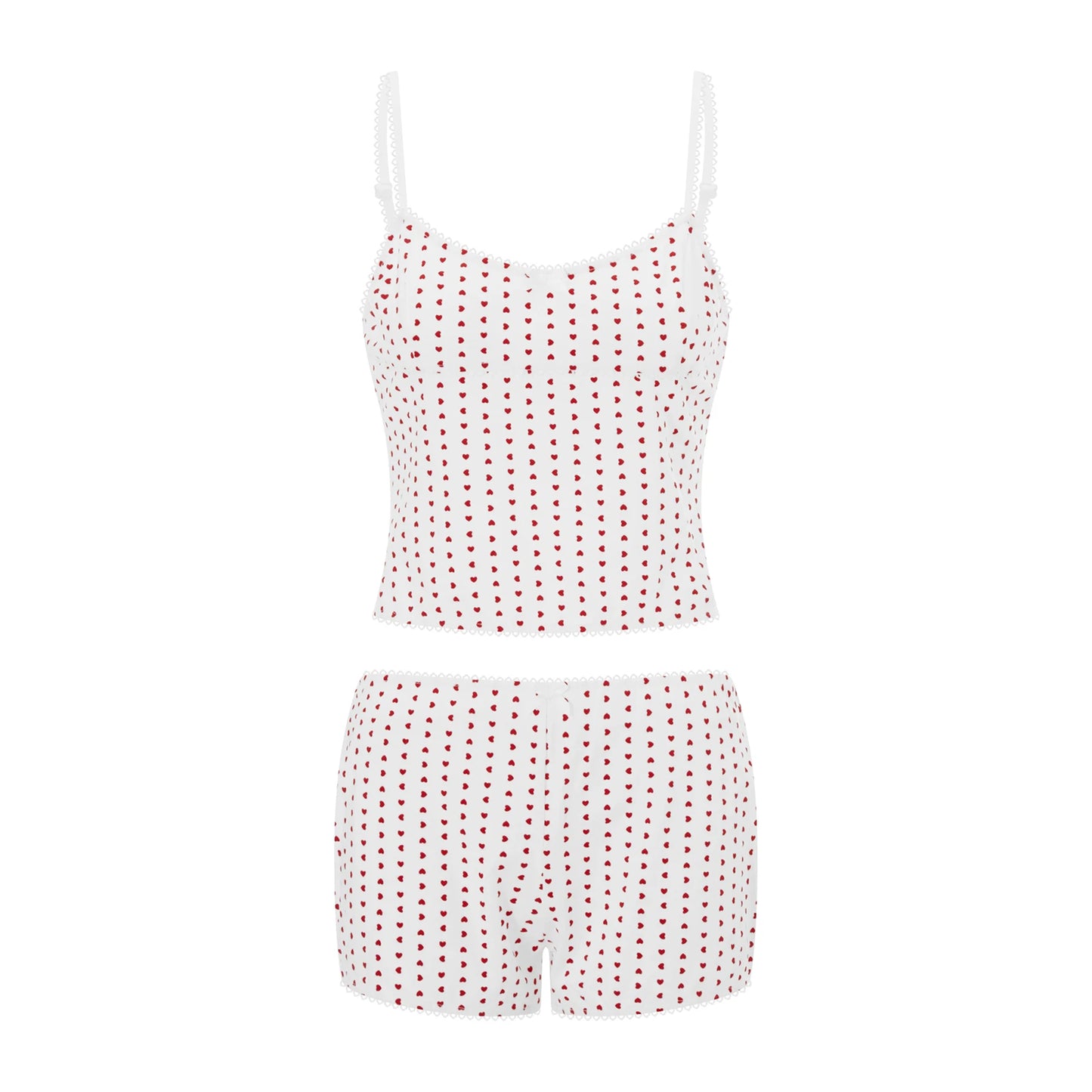 KAELAH Dot Print Sleeveless Camisole+ Elastic Shorts Club Sleepwear