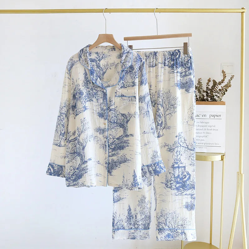 KAELAH Fashionable Printing Cotton Spring and Summer Women's Set