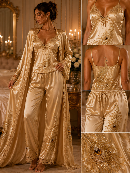 FEATHER TRIM ROBE