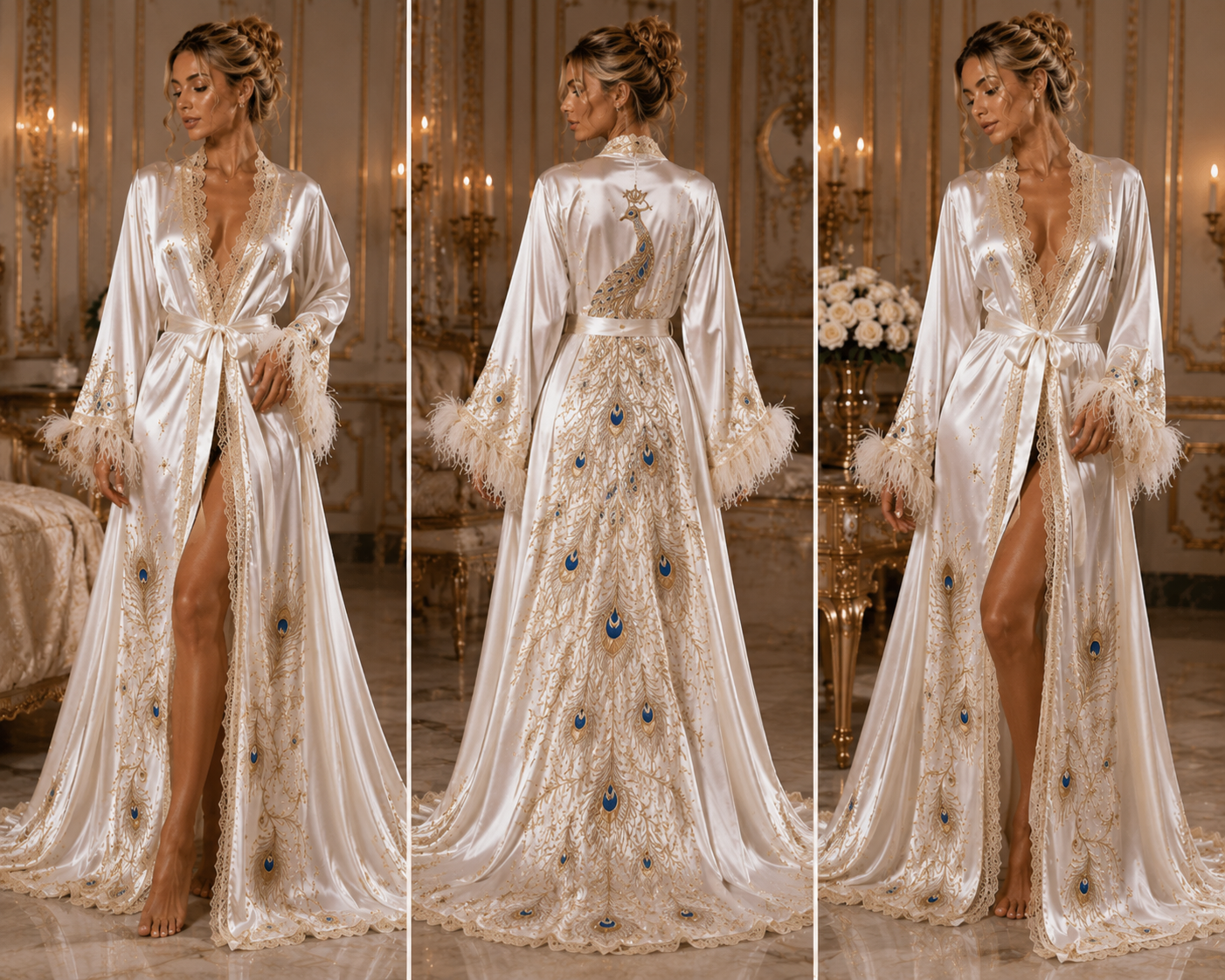 PRINCESS FEATHER TRIM ROBE