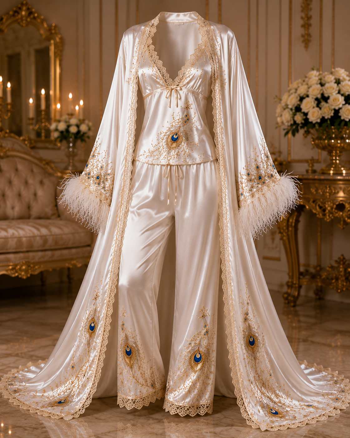 PRINCESS FEATHER TRIM ROBE