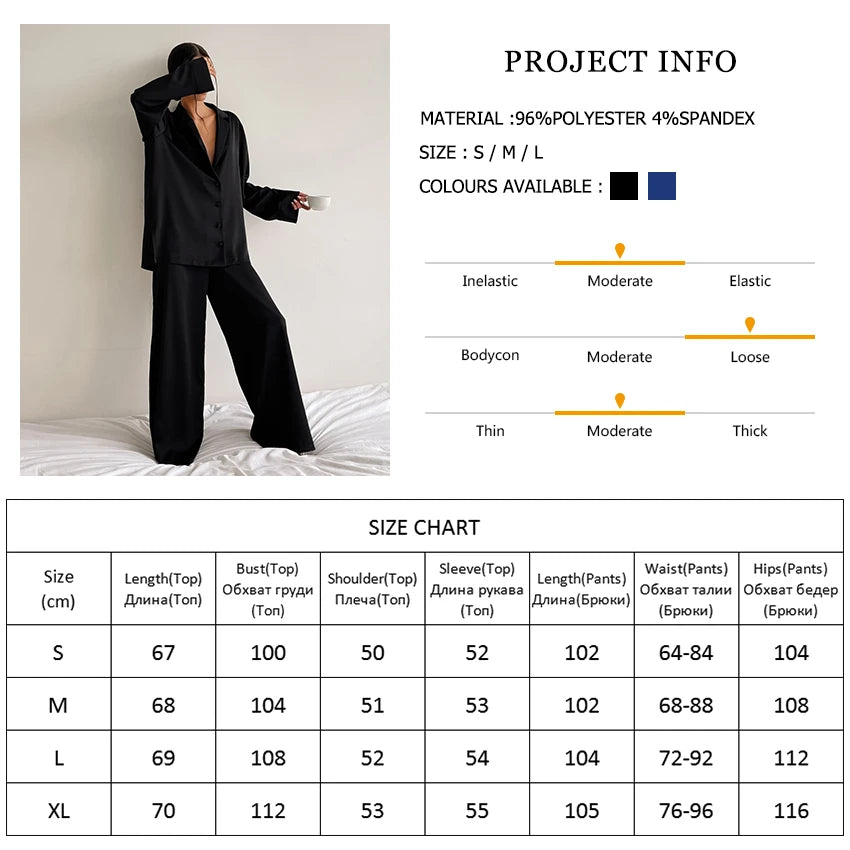 KAELAH Oversized Satin Silk Sleepwear Low Cut Sexy Pajamas For Women Single-Breasted