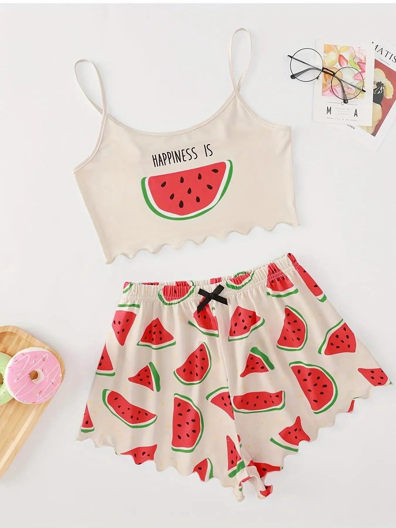 KAELAH Watermelon Lettuce Women Pajama Set Sleeveless
