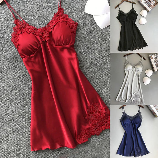 KAELAH Lingerie Silk Suspender Nightdress Ladies Spring And Summer Ice Silk Thin