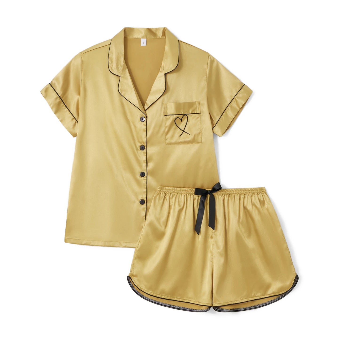 KAELAH Summer Two-Piece Satin Pajamas Set Women's Soft Sleepwear