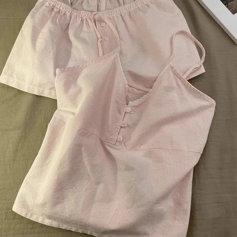 KAELAH New Cotton Sleepwear Women's Summer Short Sleeved Shorts Cute
