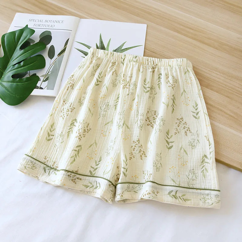 KAELAH Leaf Cotton Plus Pajamas Flower Printing Loungewear