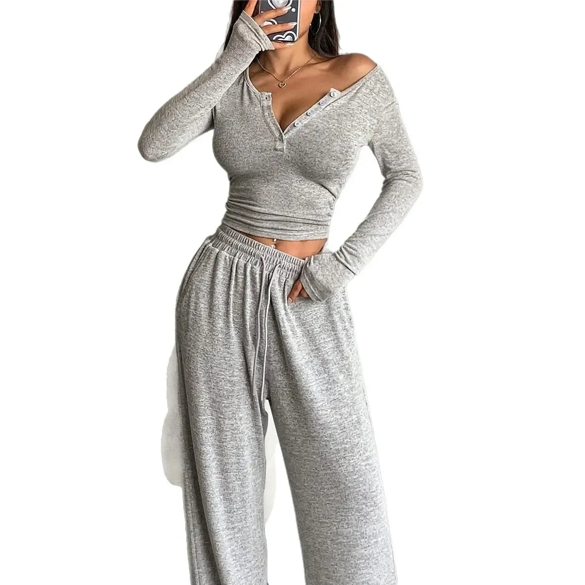 KAELAH Icon Bodycon Comfortable Home Queen V-neck Sleepwear Summer