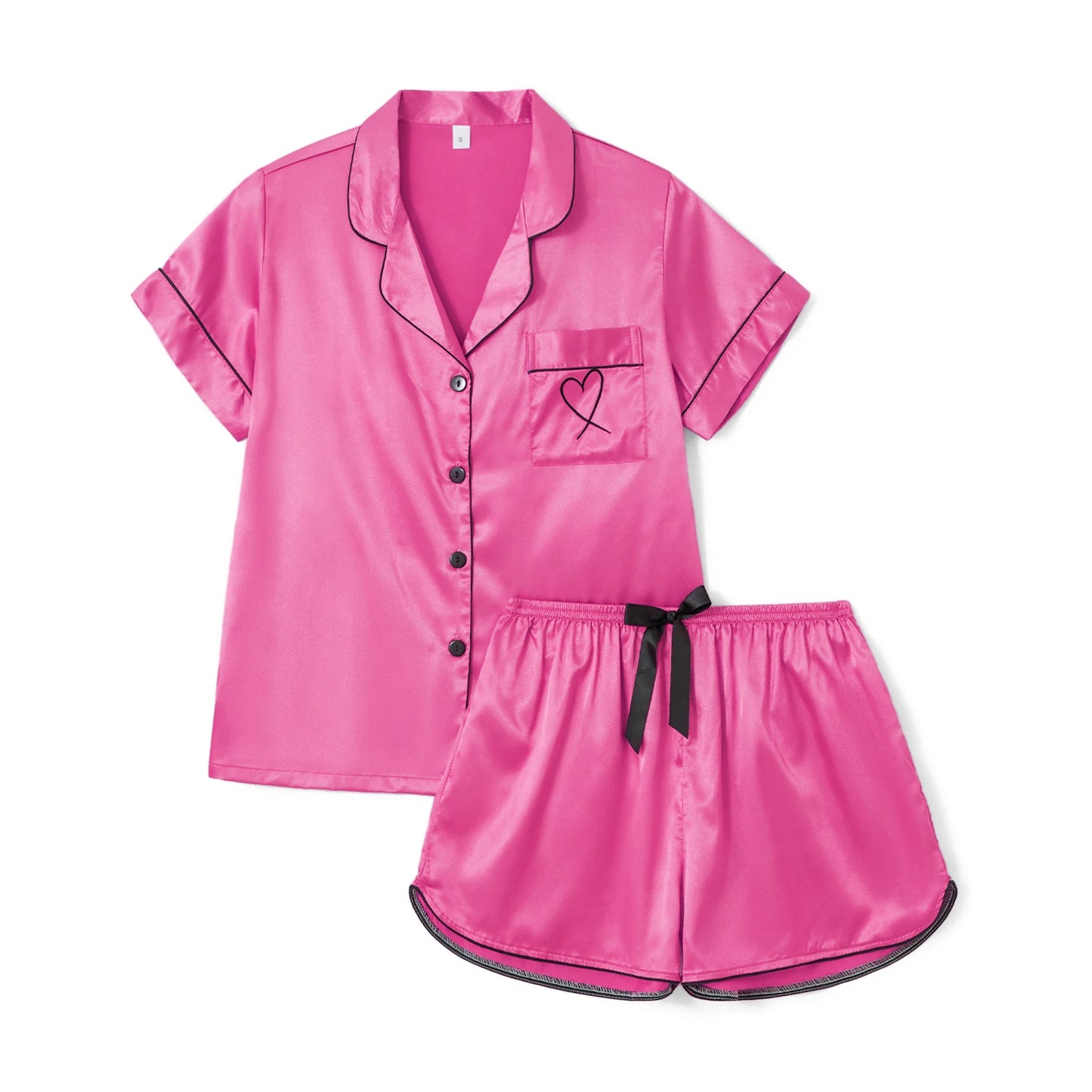 KAELAH Summer Two-Piece Satin Pajamas Set Women's Soft Sleepwear