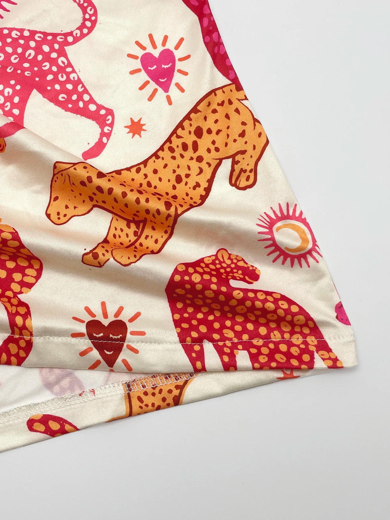 KAELAH Animal Fire Size Spring and Summer Two-Piece Pajamas Fashionable