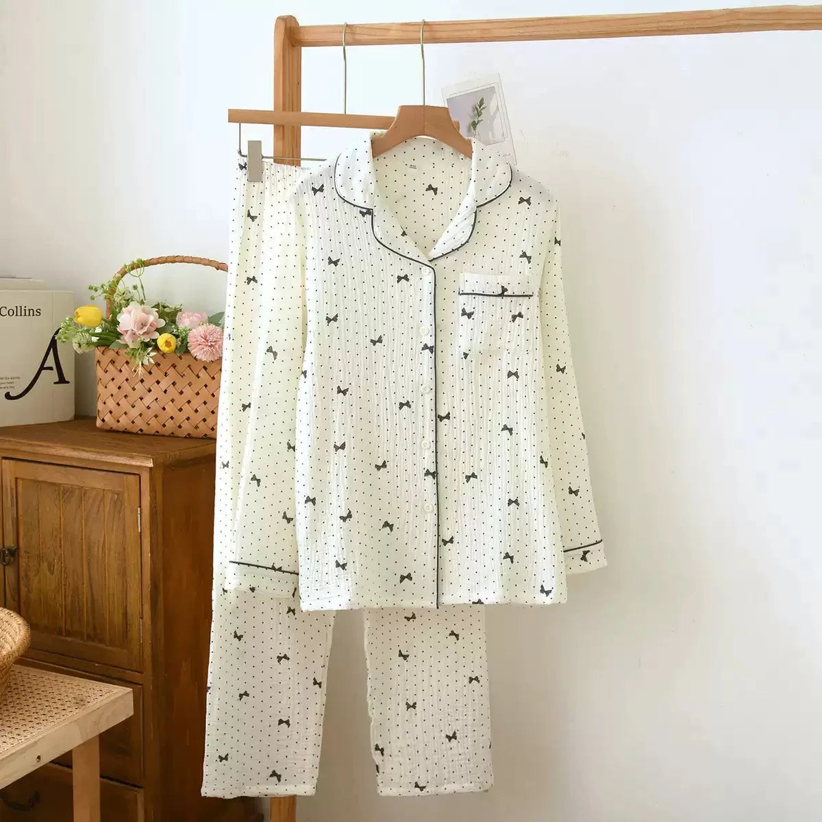 KAELAH Leaf Cotton Plus Pajamas Flower Printing Loungewear