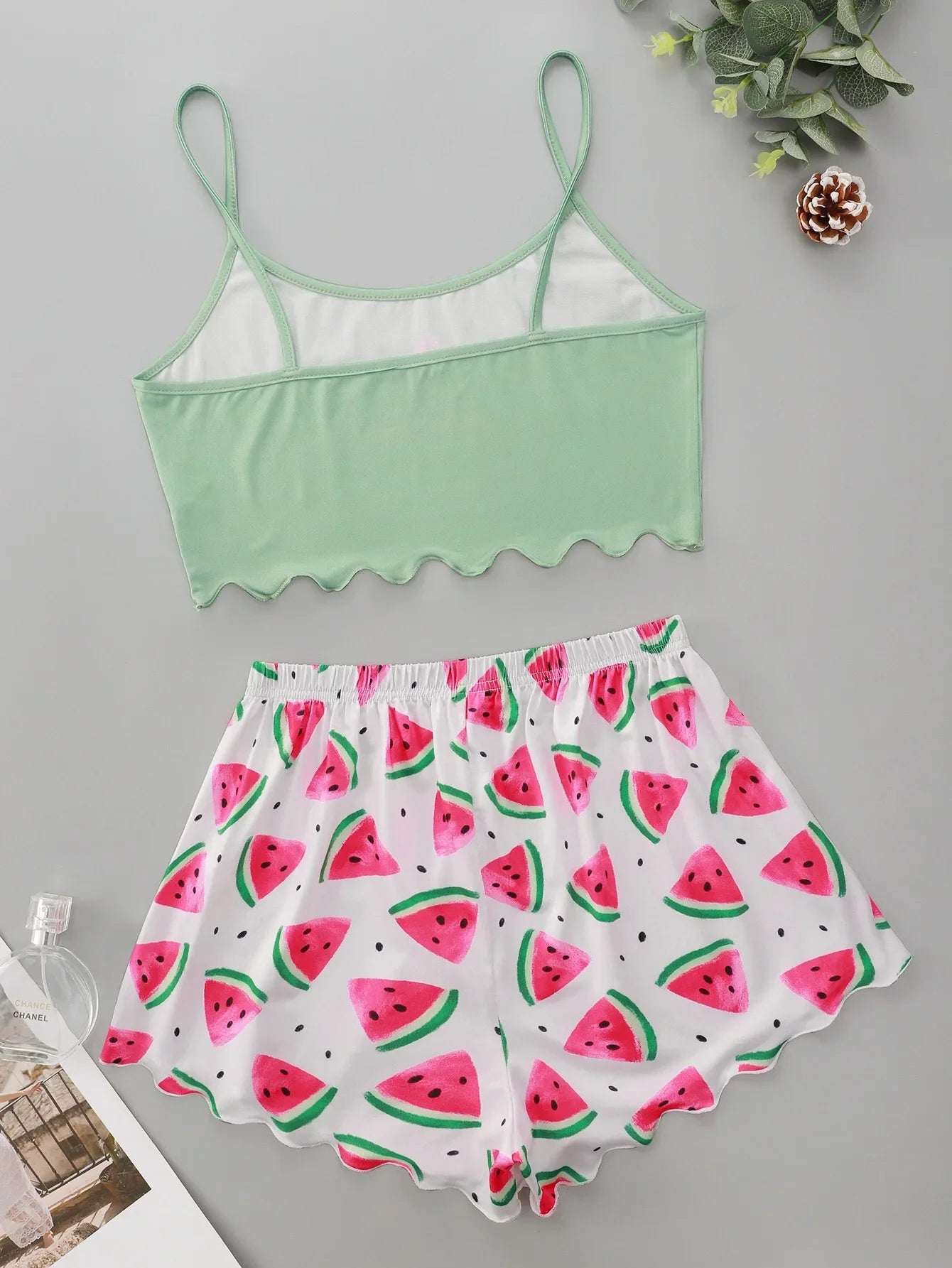 KAELAH Watermelon Lettuce Women Pajama Set Sleeveless