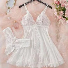 KAELAH Sexy Lace Lingerie Set for Women, Red Hot Sleepwear Nightdress