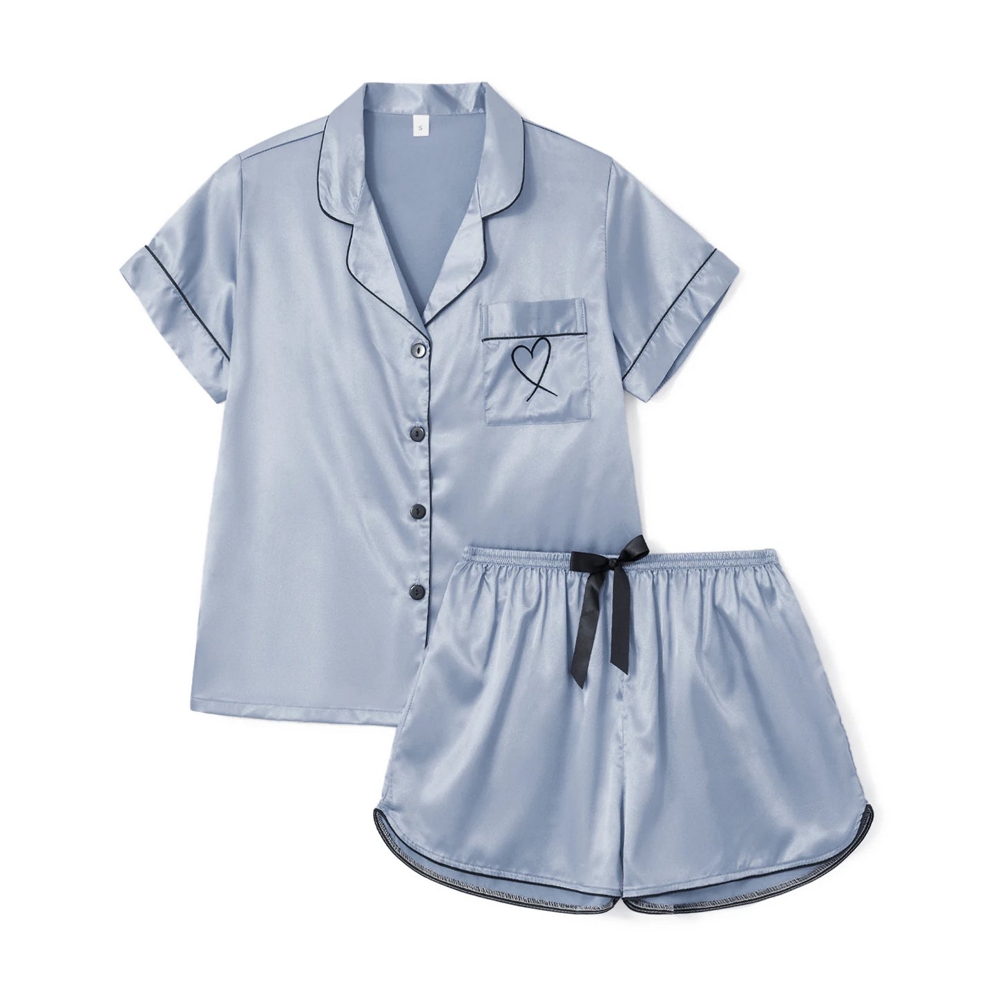 KAELAH Summer Two-Piece Satin Pajamas Set Women's Soft Sleepwear