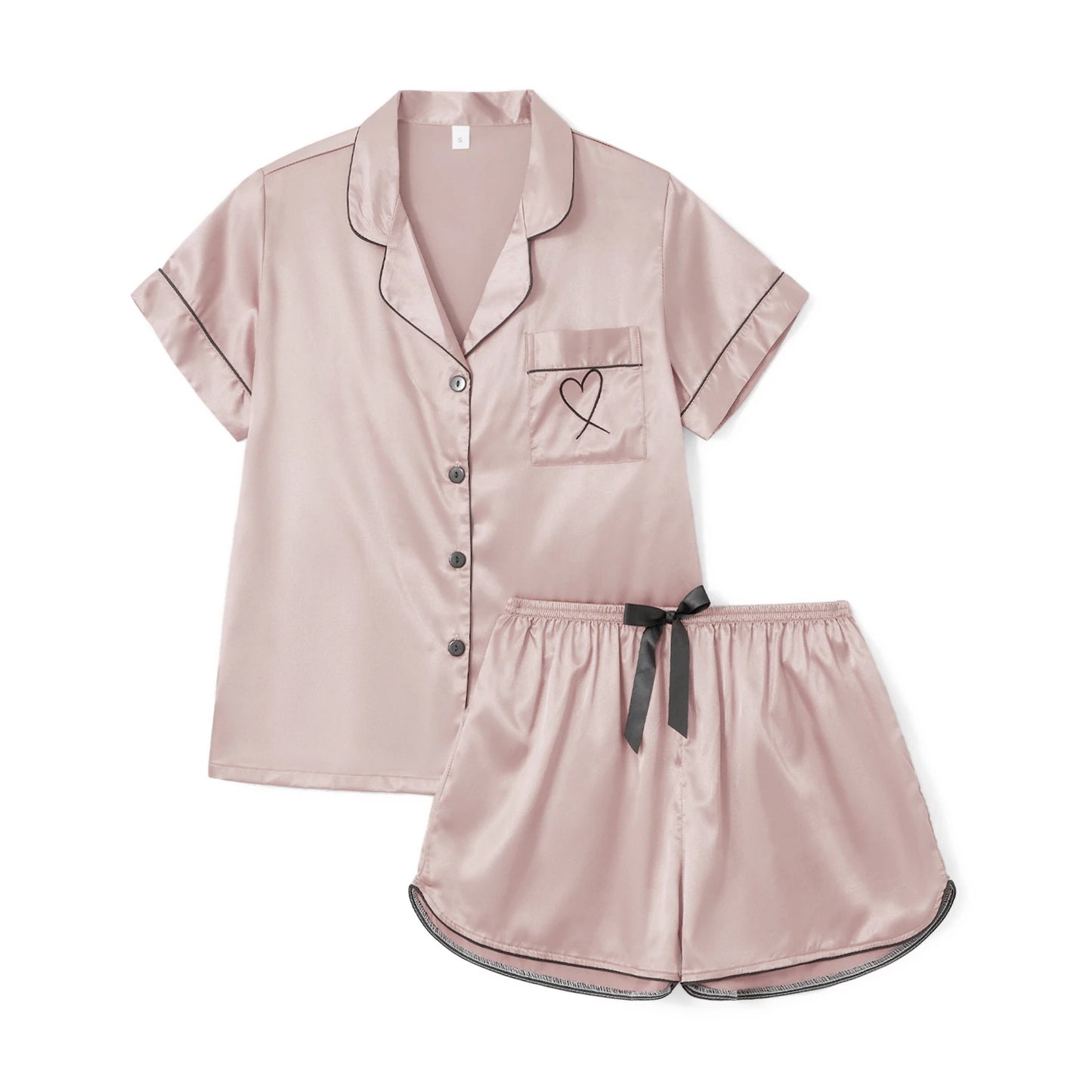 KAELAH Summer Two-Piece Satin Pajamas Set Women's Soft Sleepwear