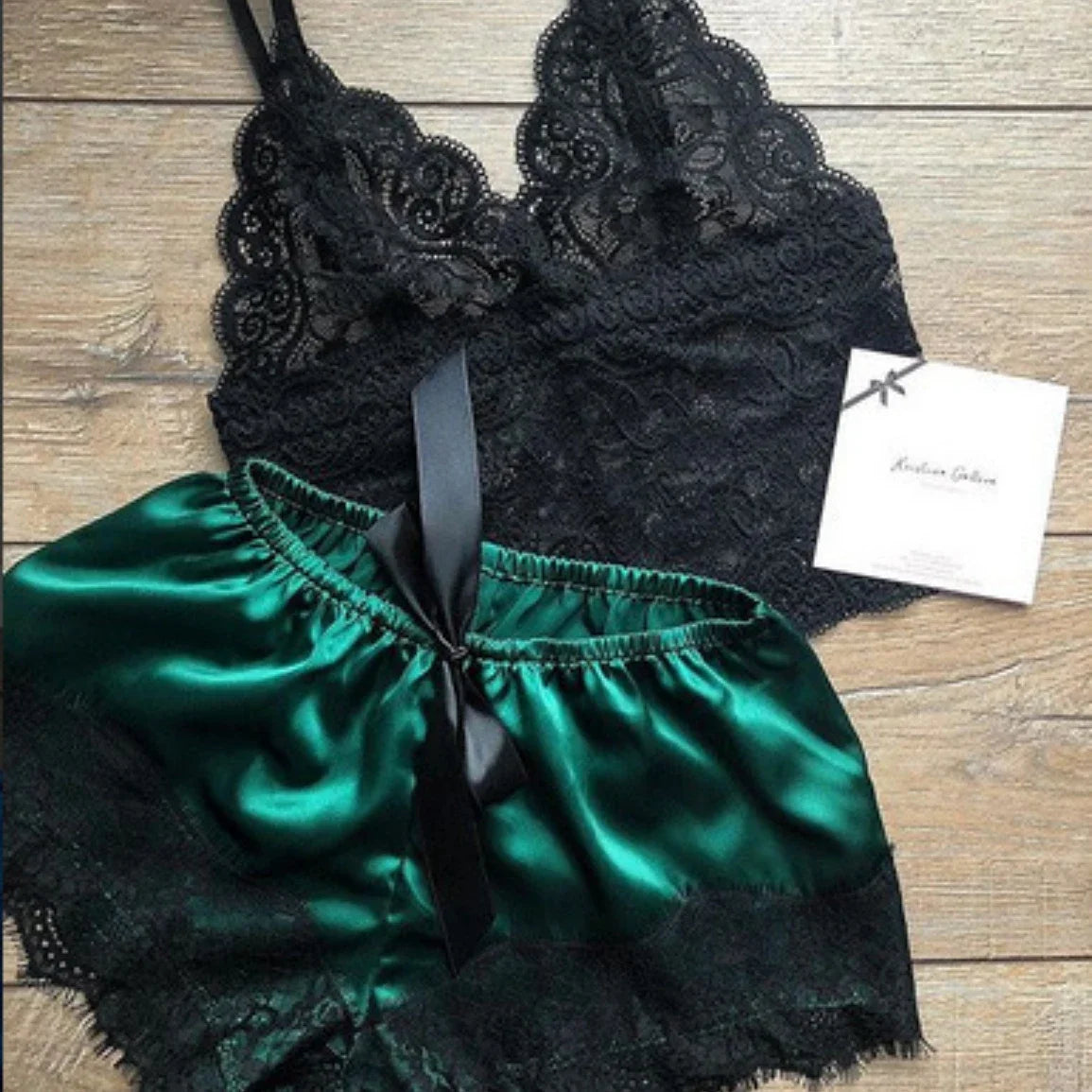 KAELAH Pajama Sets Sexy for Women 2 Pieces Top Shorts Set Sleepwear Lace