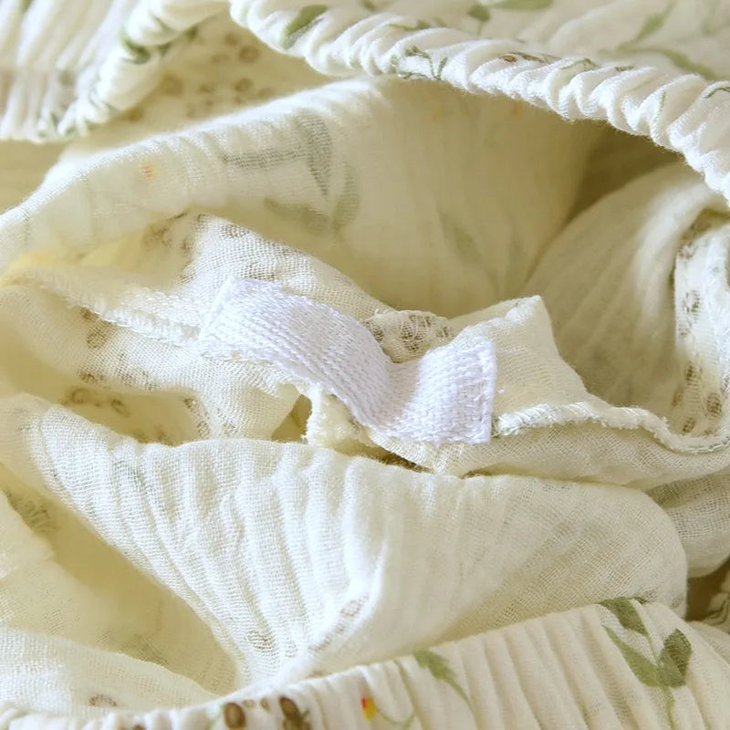 KAELAH Leaf Cotton Plus Pajamas Flower Printing Loungewear