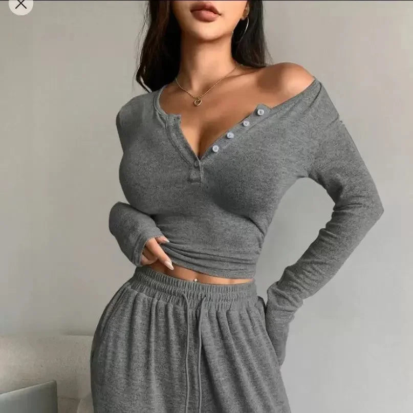 KAELAH Icon Bodycon Comfortable Home Queen V-neck Sleepwear Summer