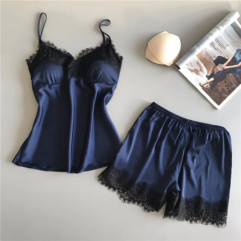 KAELAH set of sleepwear sexy, fashionable V-neck lace sleepwear