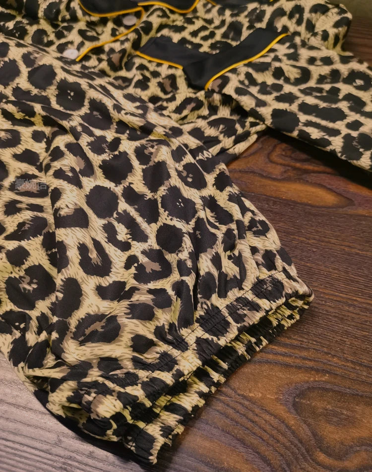 KAELAH  Set Of Women Loose Fashion Leopard Print Long-Sleeved Ladies Upscale