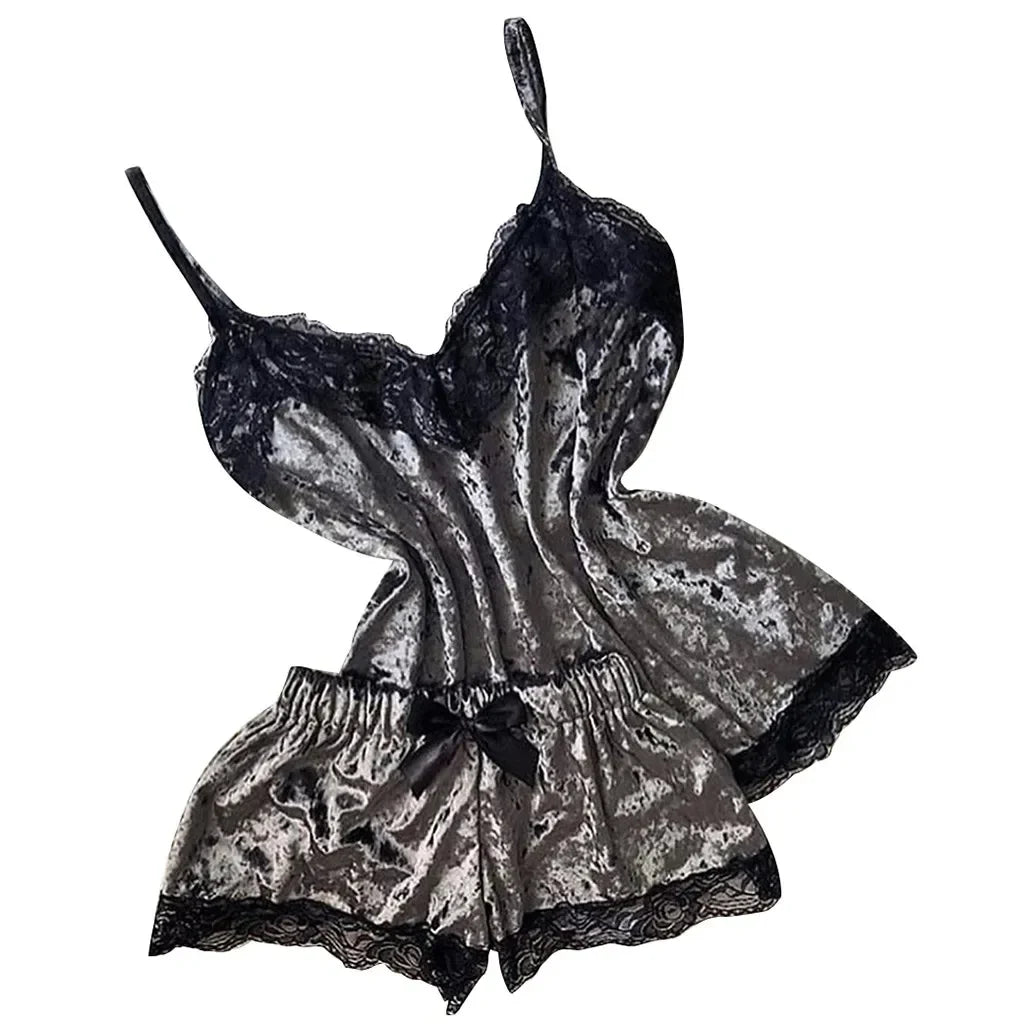 KAELAH Pure Velvet Pajamas Set Women's Sexy Lingerie Sleepwear Nightwear Cute