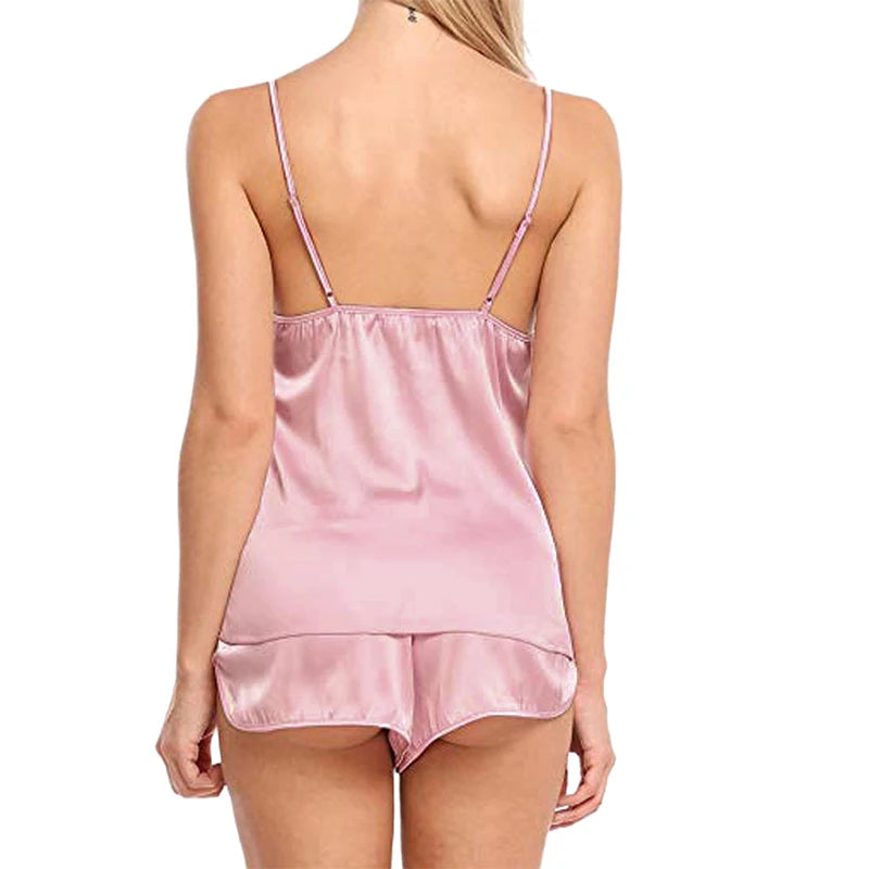 KAELAH Sexy Pajamas See-through Nightclothes Sleepwear Camisole And Shorts