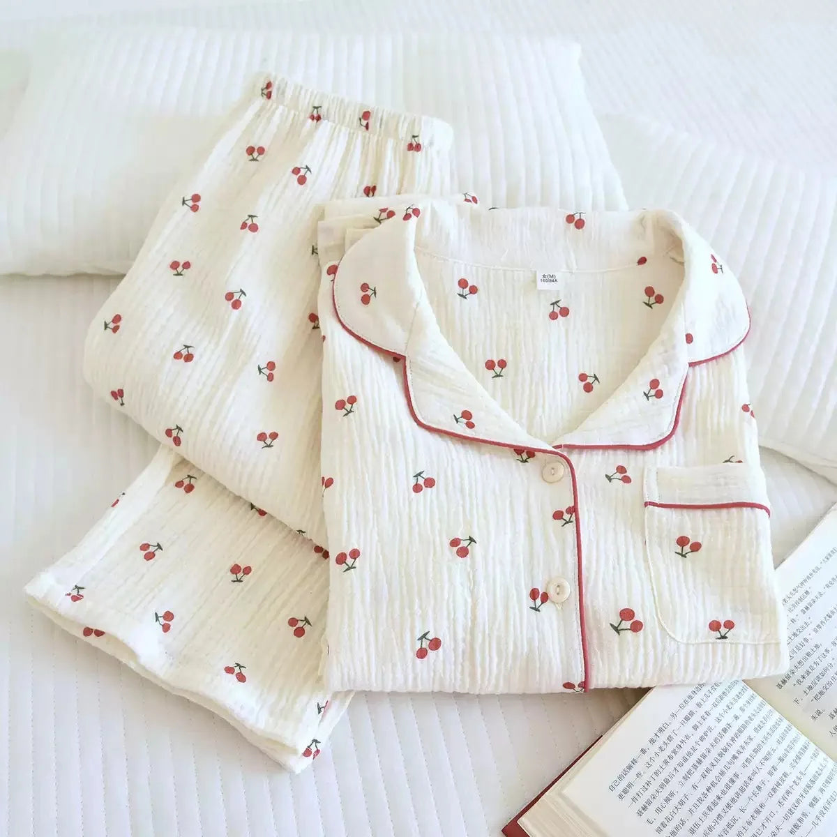 KAELAH Leaf Cotton Plus Pajamas Flower Printing Loungewear