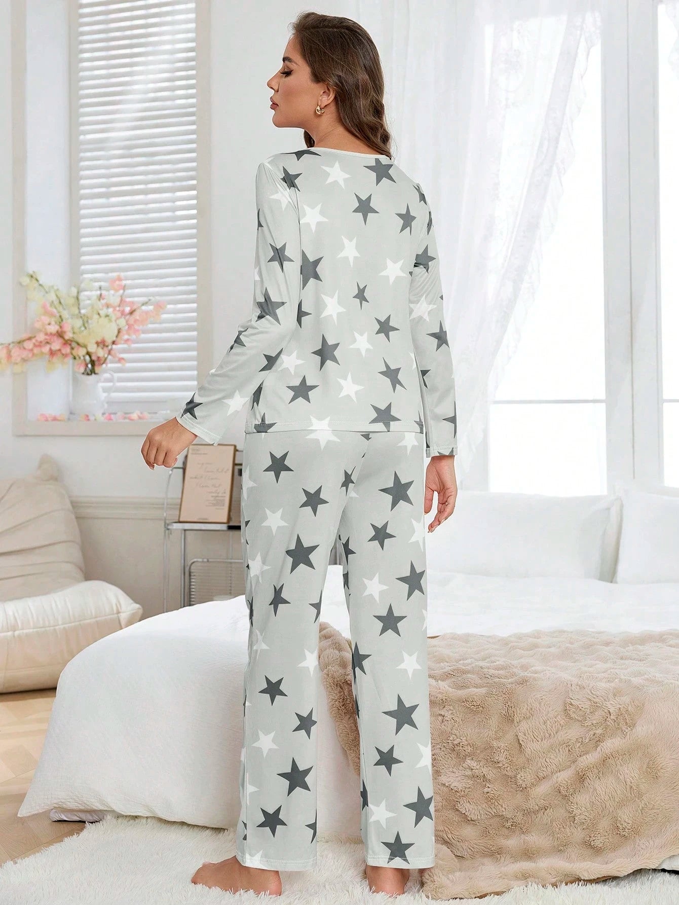 KAELAH Four-Season Star Spring and Summer Long-Sleeved Pajamas