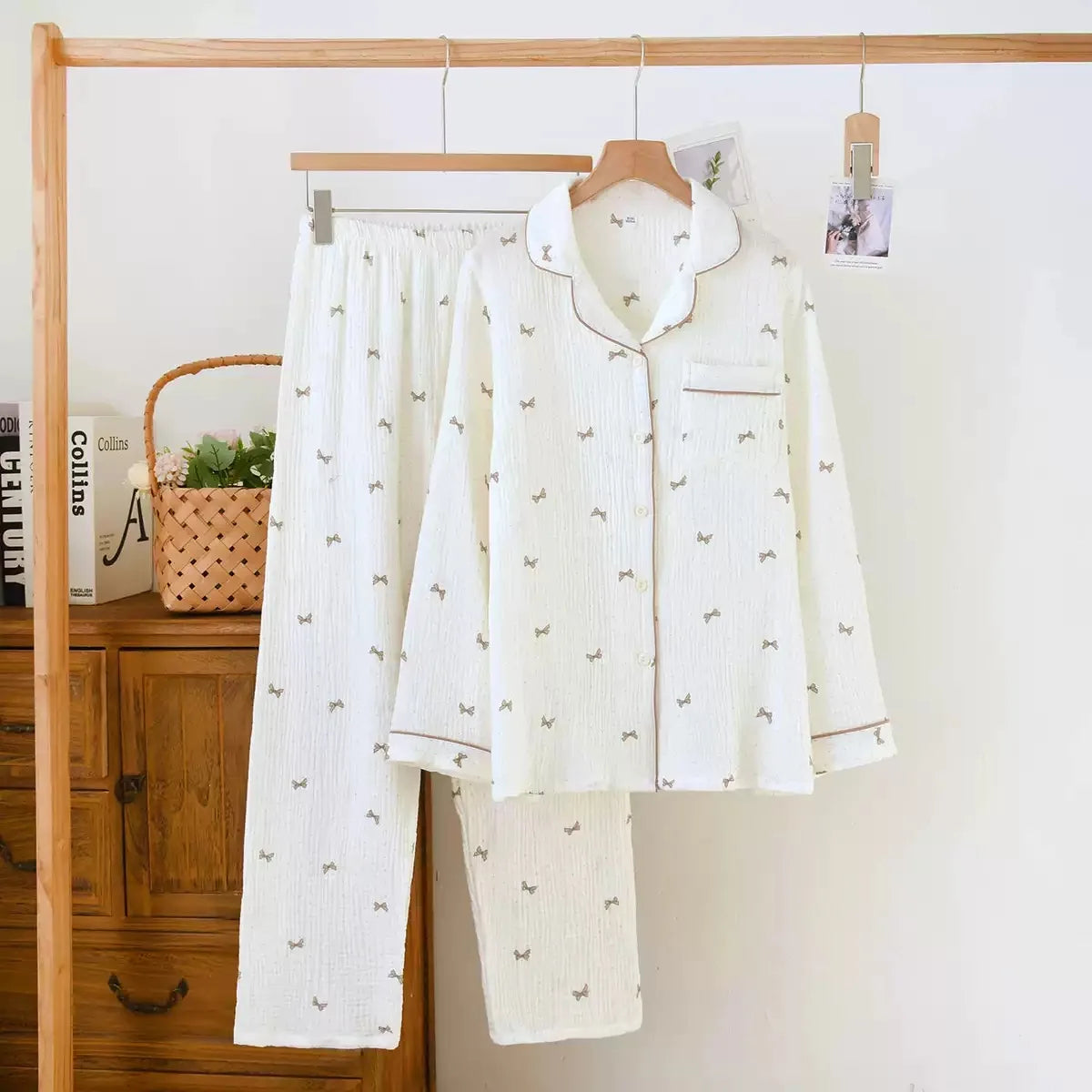 KAELAH Leaf Cotton Plus Pajamas Flower Printing Loungewear