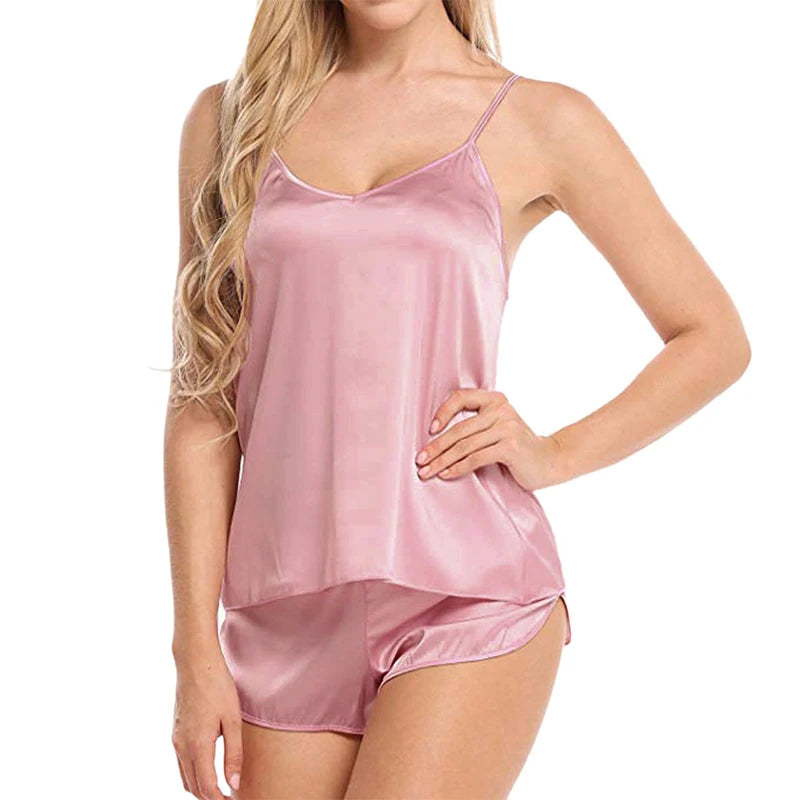 KAELAH Sexy Pajamas See-through Nightclothes Sleepwear Camisole And Shorts