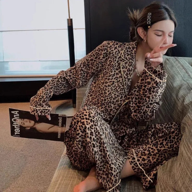 KAELAH Korean Pajamas Homewear Set Girls Long-Sleeved Pajamas Senior