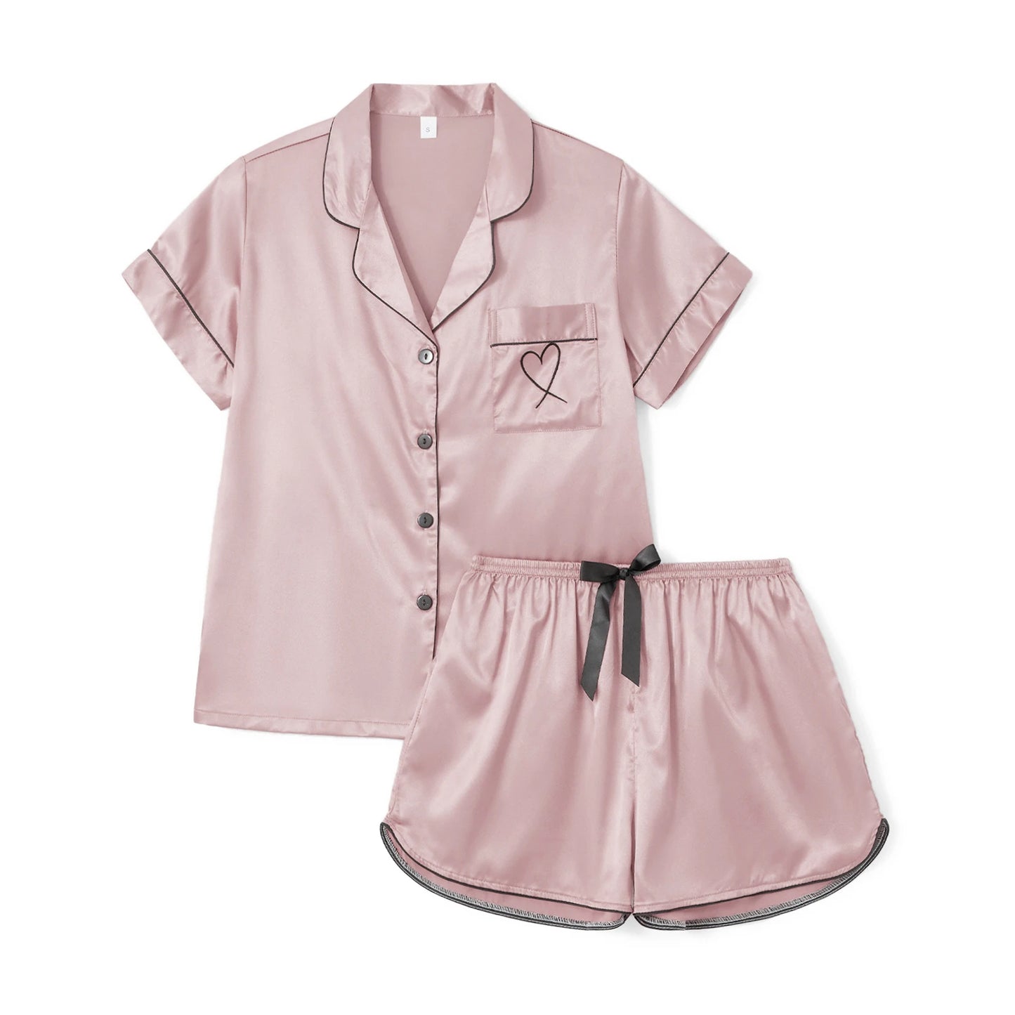 KAELAH Summer Two-Piece Satin Pajamas Set Women's Soft Sleepwear