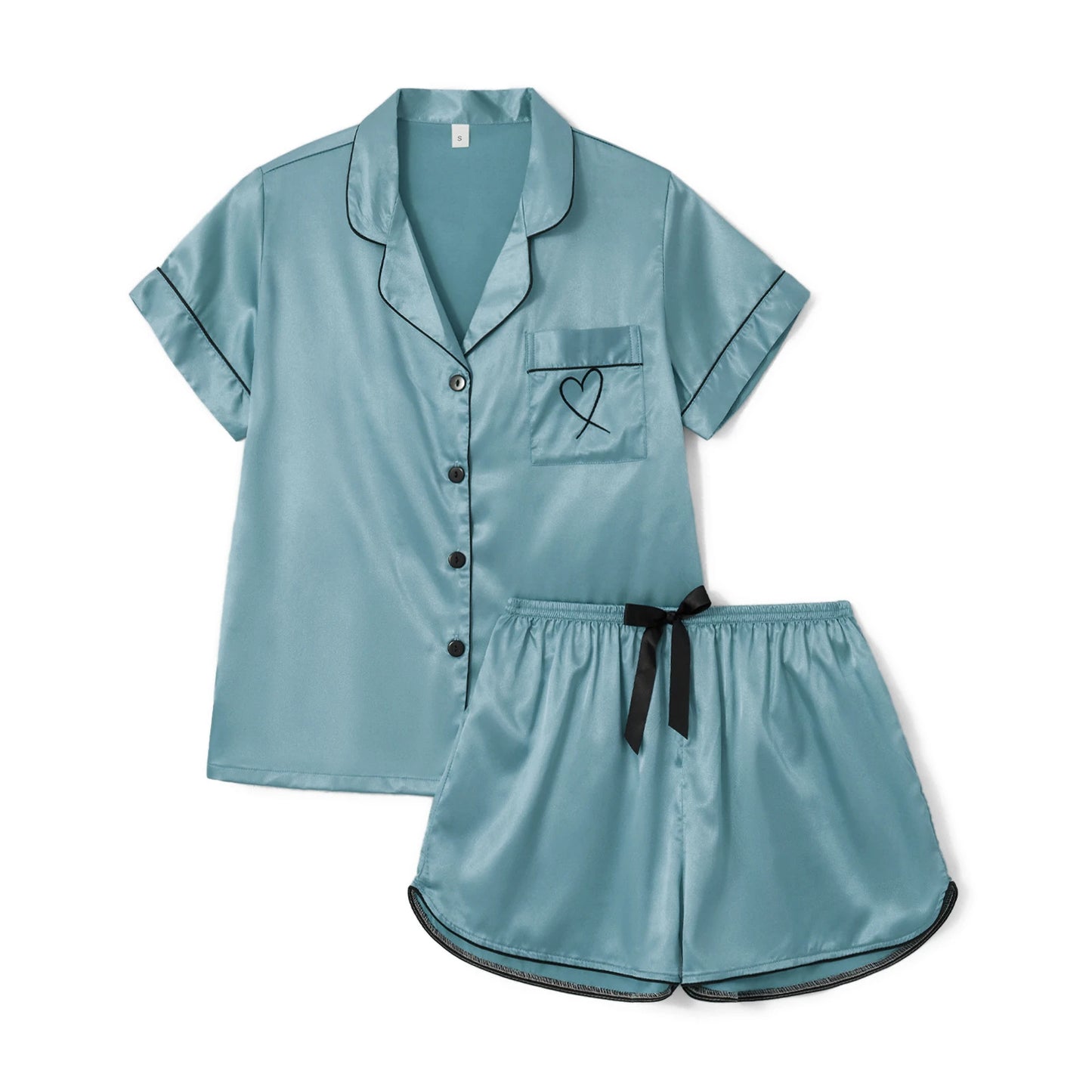 KAELAH Summer Two-Piece Satin Pajamas Set Women's Soft Sleepwear