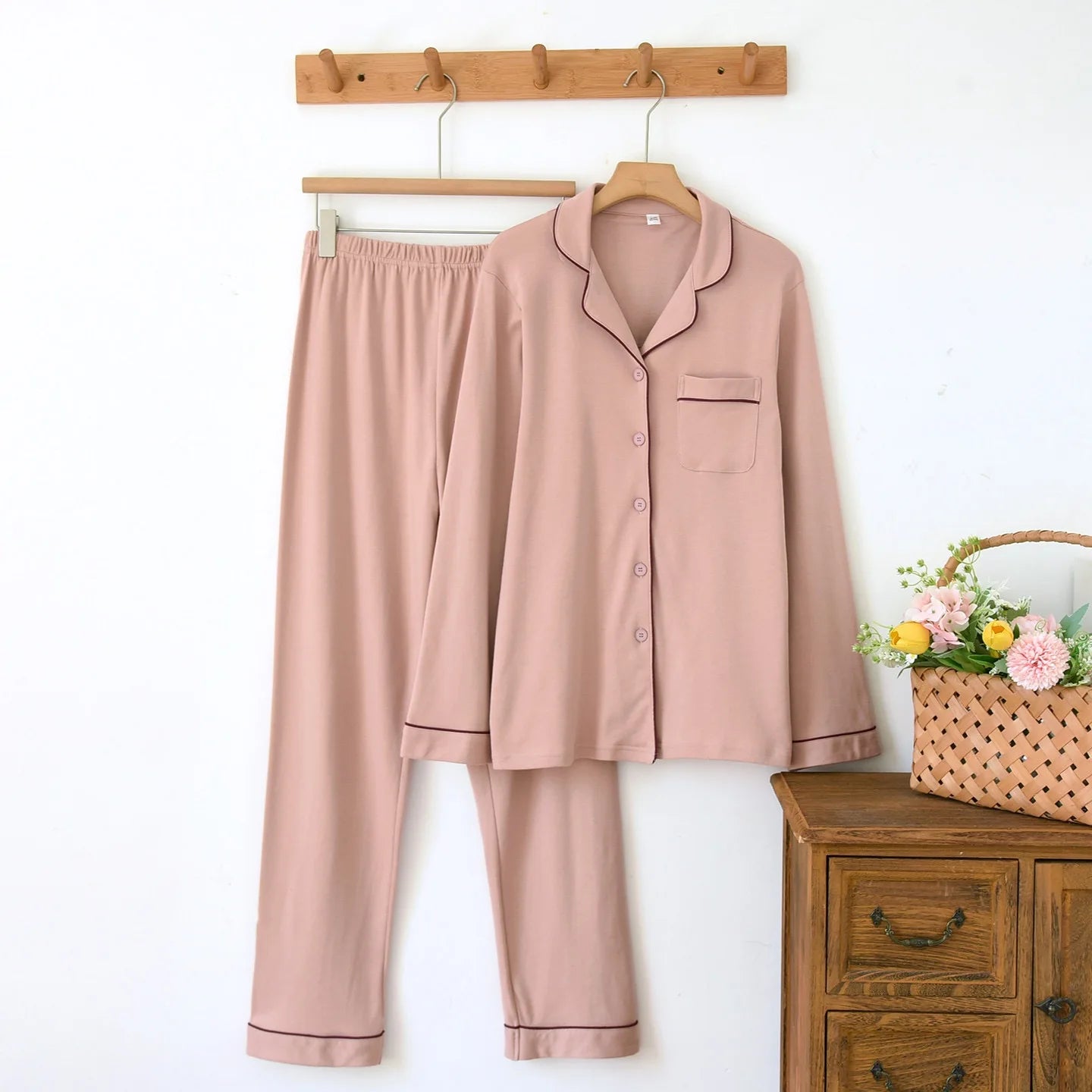 KAELAH 1 color cotton thick PajamaThick sleepwear Long Sleeved Pants