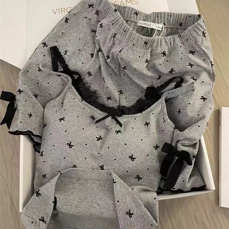 KAELAH Spark Summer Suit Set Trousers Sets Sleepwear