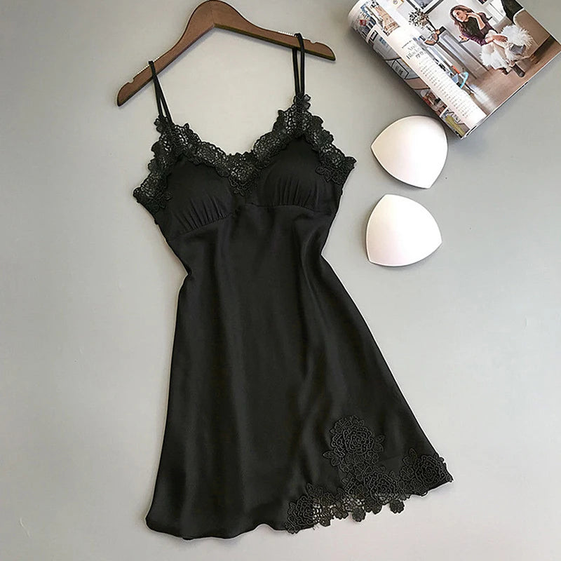 KAELAH Lingerie Silk Suspender Nightdress Ladies Spring And Summer Ice Silk Thin