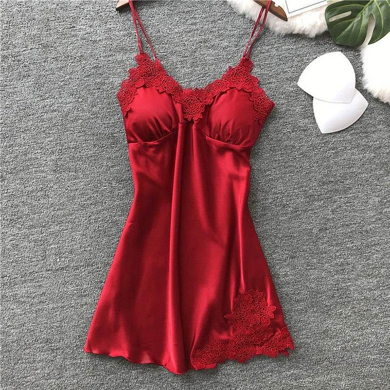 KAELAH Lingerie Silk Suspender Nightdress Ladies Spring And Summer Ice Silk Thin