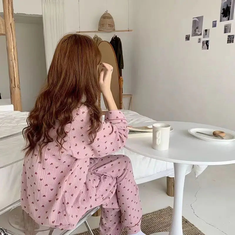 KAELAH Version Plaid Pjs Women Long Sleeve Sleepwear