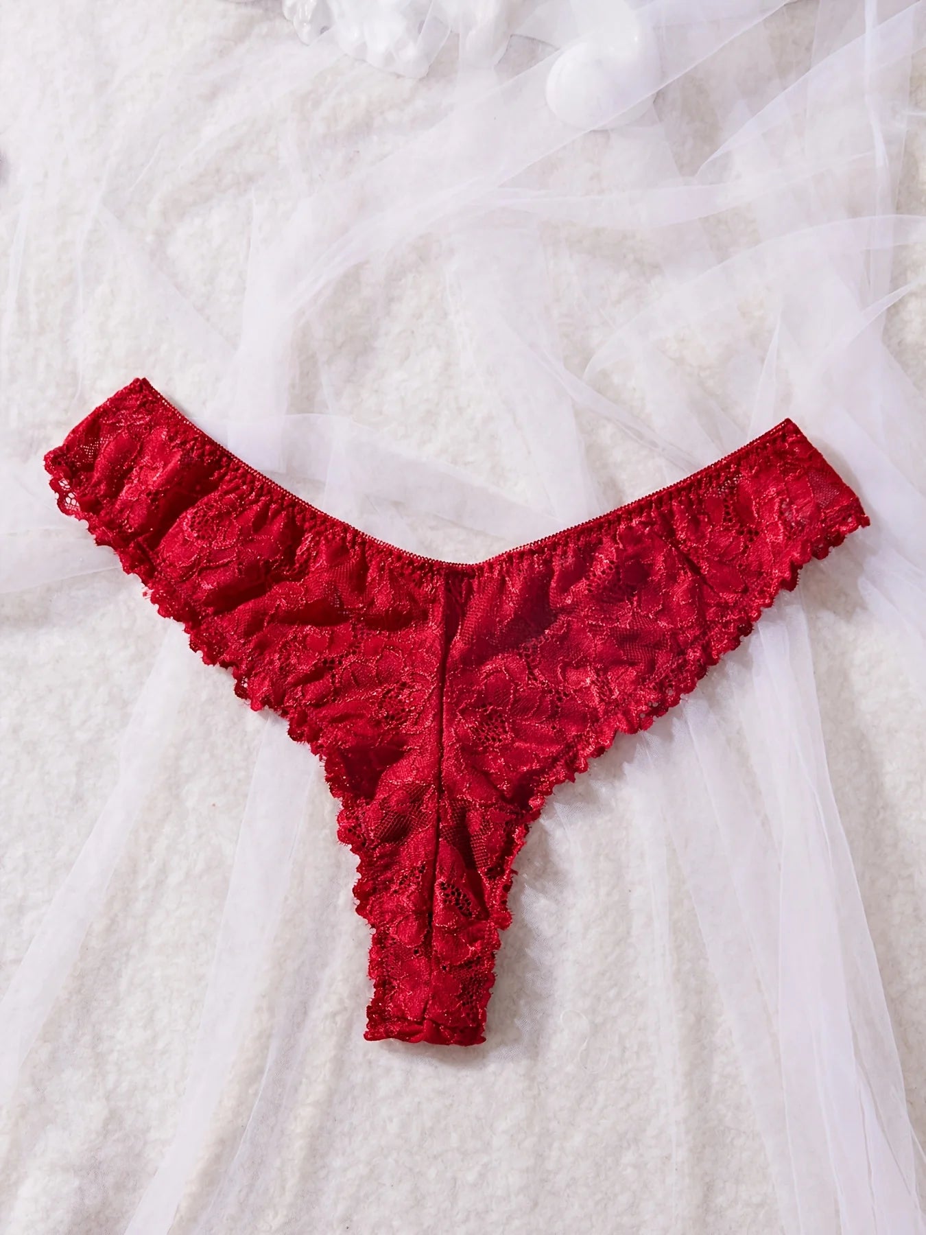 KAELAH Sexy Lace Lingerie Set for Women, Red Hot Sleepwear Nightdress